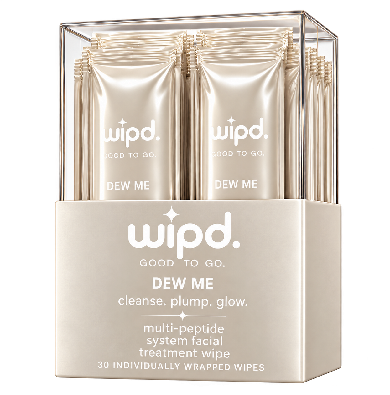 WIPD dew me — box of 30 individually wrapped wipes