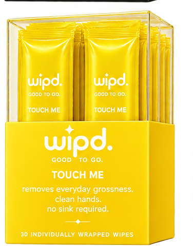 WIPD touch me — box of 30 individually wrapped wipes